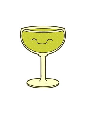 changing color animation of glass of wine cartoon