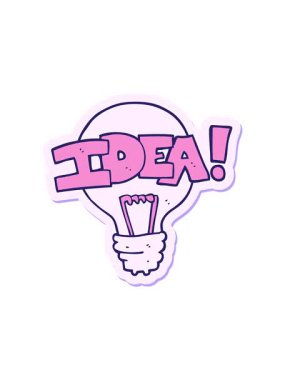 Bir karikatür fikri ampul sembolünün hareketli çıkartması