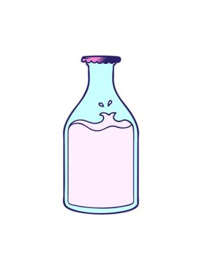 Çizgi film süt şişesinin hareketli animasyonu