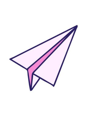 Bir kağıttan uçak karikatürünün dikkat çekici animasyonu.