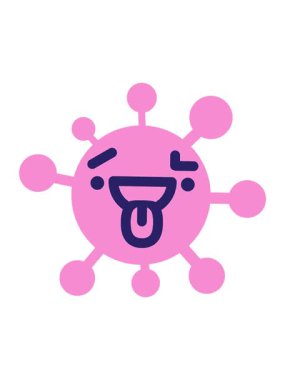 Kafası karışmış mutlu virüsün titreşimli hareket animasyonu