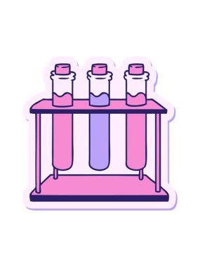 Bir bilim test tüpünün el çizimi çizgi film karalamalarının hareketli animasyonu