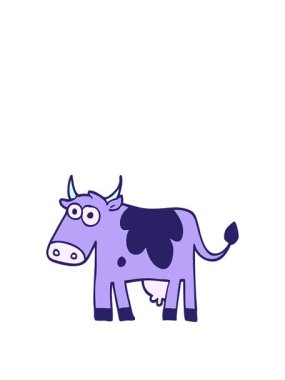 Çizgi filmlerdeki çizgi film karakteri çiftçi ineğini canlandırıyor.