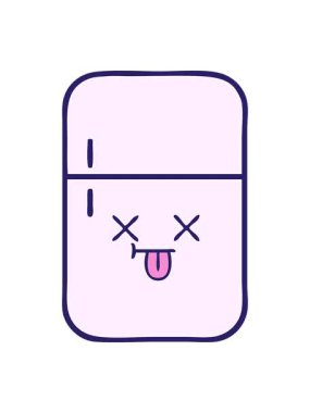 pressure popping animation of cute cartoon of fridge freezer