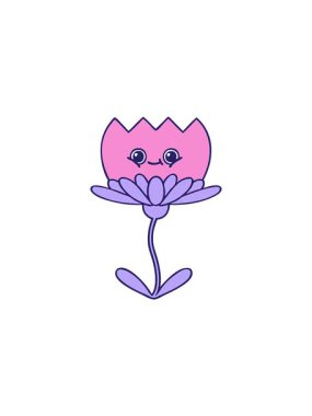 Nilüfer çiçeğinin karikatürünün satış animasyonu