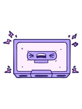 Kızgın eski kaset karikatürünün ışık efekti animasyonu