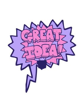 Konuşma baloncuğu çizgi filmi Büyük Fikir 'in basınçlı animasyonu