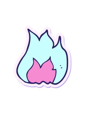 Çizgi film ateş sembolünün hareketli çıkartması