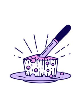 Geleneksel bir peynir dövmesi çiziminin neon ışık efekti canlandırması