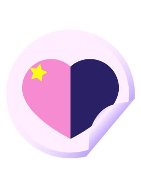 Parıldayan yıldızlar kalp sembolü grafik vektör çizimi dairesel etiketinin animasyonunu etkiler