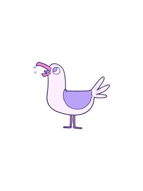 karikatür martılarının radyoaktif parlayan animasyonu