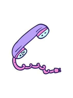 karikatür karikatür karalama telefon ahizesinin basınçlı animasyonu