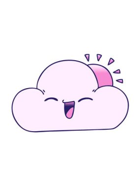 Değişken gölgeli karikatür güneşi ve mutlu bulutun hareketli animasyonu