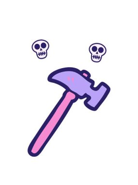 çekiç çiziminin kafatası animasyonu