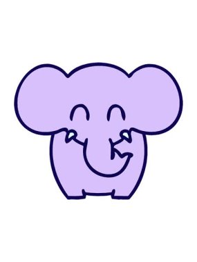 Çizgi roman tarzının neon ışık efektleri çizgi film fili.