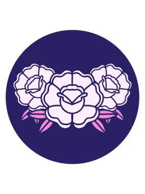 Bir buket çiçeğin dövme stili görüntüsünü bob ve duraklat