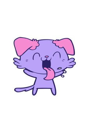 Çizgi filmin nefes nefese kalan köpeğinin hareketli animasyonu