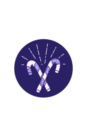 Dövme stili baston şeker ikonunun zıplama hareketi