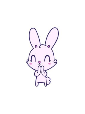 Tatlı çizgi film tavşanının bölme efekti