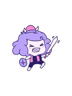 Kawaii Viking Çocuk 'un serbest çizim animasyonunun bölünme etkisi