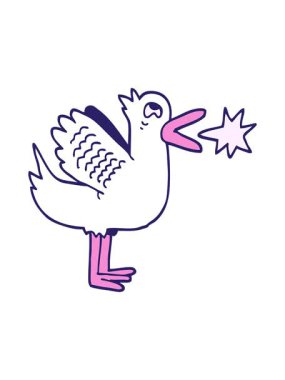 Çizgi film karalamalarının basınçlı animasyonları kanat çırpan ördekler