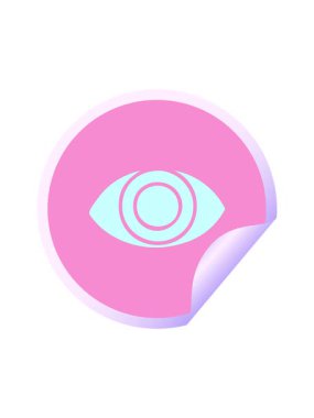 Dikkat çekici dairesel soyma çıkartması göz karikatürü animasyonu