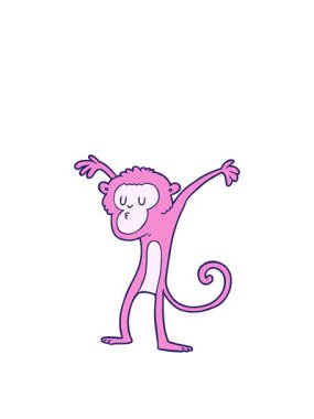 Çizgi film maymunu hareketli animasyonu