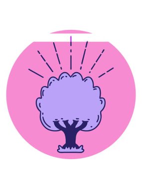 freehand çizilmiş dövme ağacının canlandırmasını çalıştır