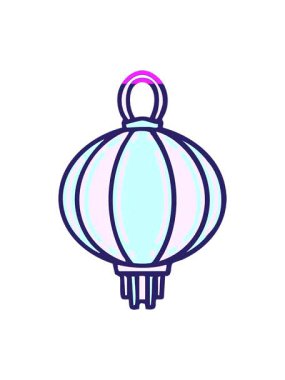 Asılan bir fenerin animasyonunu canlandırın. Geleneksel Japon parlaması.