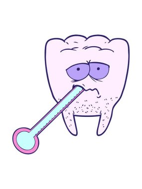 Çizgi filmlerdeki sağlıksız dişlerin parlak ışık efektleri