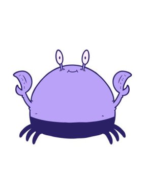 shine light effect animation of a cartoon crab