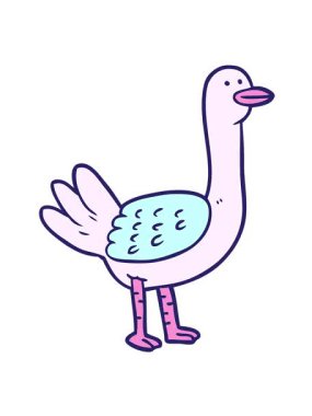 Çizgi film kuşunun titreşimli hareketi