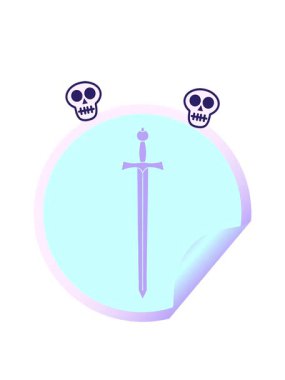 döner kafatası animasyonu dairesel soyulan yapışkan yapışkan çizgi film kılıcı