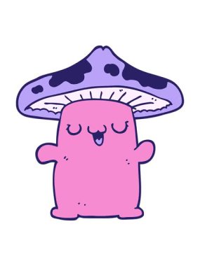 Karikatür mantar yaratığının basınçlı animasyonu