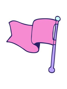 karikatür çiziminin hareketli animasyonu kırmızı bayrak