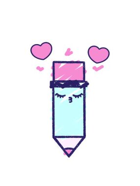 Sihirli Kalem Tebeşirinin dönen kalp animasyonu Çizim