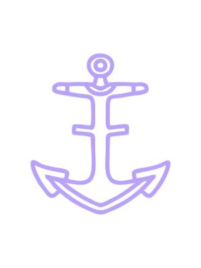 bir çapa simgesinin siyah çizgi biçimi ile dövmenin canlandırma efektini göster