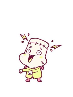 Karikatür animasyonunu genişletiyor. Yaşayan ölü canavar yaratıcısı. Parlak renkli.