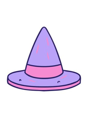 Titreyen hareketli el çizimi bir cadı şapkası karalaması.