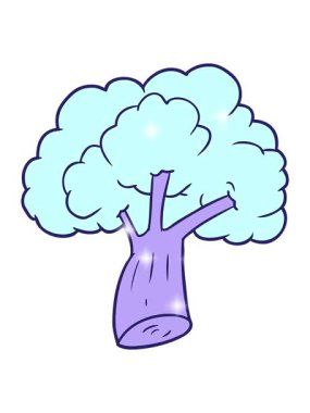 Çizgi film brokolisinin ışıltı etkisi