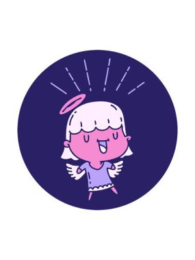 Dövme stili şarkı söyleyen bir meleğin hareketli animasyonu