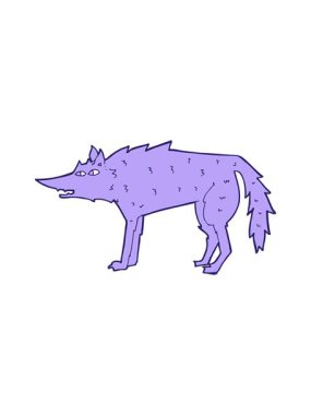 jiggle and pause animation of wolf cartoon
