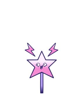 Sihirli bir değneğin gölgeli çizgi filminin yükselişi ve yüzüşü