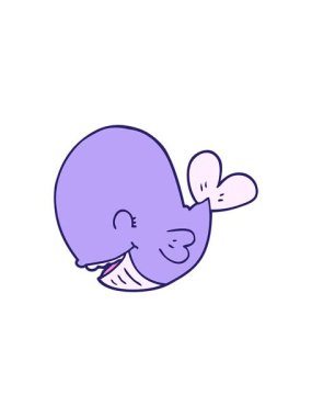 splitting effect animation of drawing of a whale