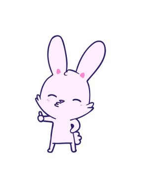 meraklı tavşan çizgi film illüstrasyonunun pixelize etkisi