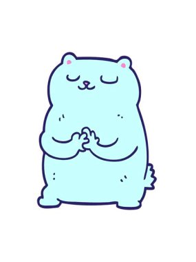 Karikatür ayı karalama tasarımının titreşimli animasyonu