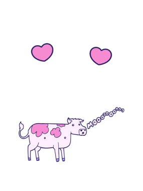 dönen kalp animasyonu inek tasarımı