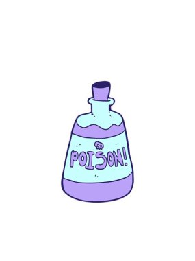 Yanıp sönen radyal çizgiler çizgi film zehir şişesinin animasyonu