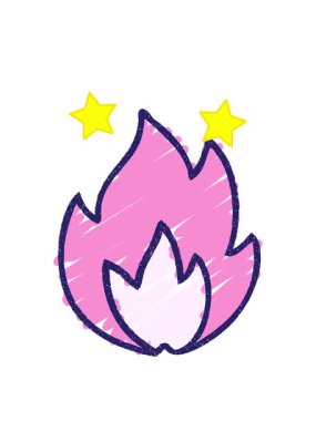 dönen yıldız animasyonu Tebeşir çizen alev