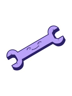 İngiliz anahtarının canlandırmasını salla ve duraklat